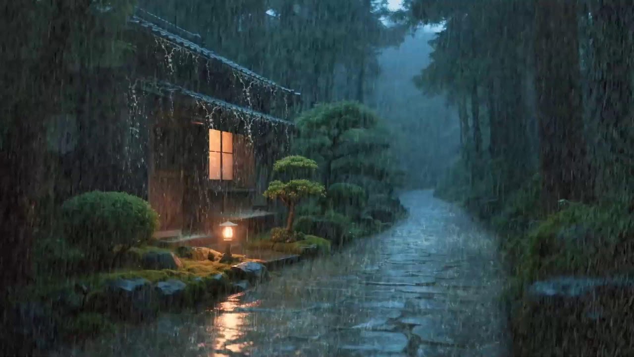 Need deep rest – Soft rain soundscape – Quiet rain around home – Nervous calm 💫🌙