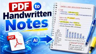 PDF to AI Handwritten Notes | PDF se Handwritten Notes kaise banaye ?