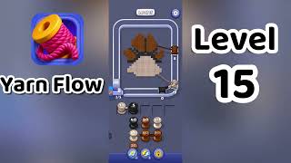 Yarn Flow Level 15 Walkthrough 🧶🧩 | Relaxing Rope Puzzle Game | Go Answer