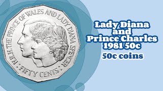 Lady Diana and Prince Charles 1981 50c (50c Coins)