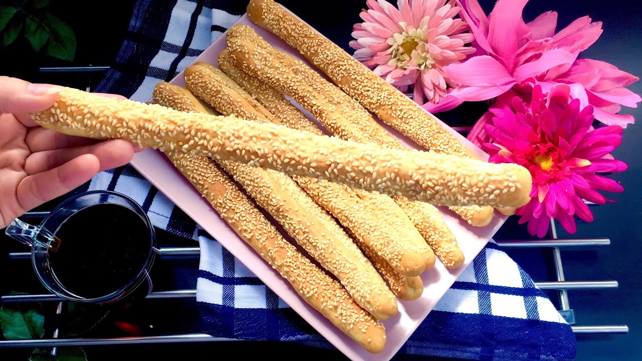 252 _ بشماط / قريسيني / باتون ساليه /  بقسماط /grissini هش و مقرمش في نفس الوقت 😋