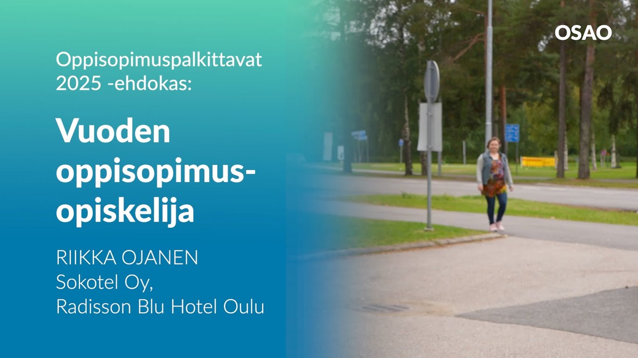 Oppisopimuspalkittavat 2025 -ehdokas: Vuoden oppisopimusopiskelija Riikka Ojanen