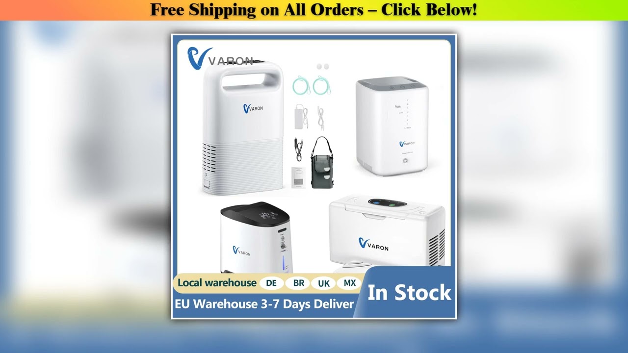 US/UK/EU/MX/BR Stock 1-7L Portable Medical Oxygen Concentrator Medical Grade Lightweight Oxygen