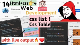 CSS list properties | CSS  table properties  || by Flamature