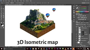 How to make a 3D isometric scene of mountains in Photoshop