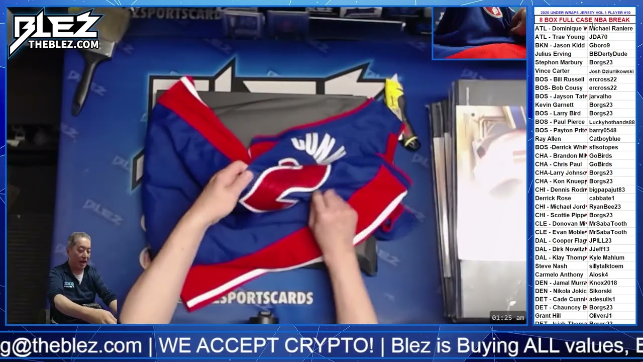 2026 Under Wraps Jerseys Vol 1 NBA Full Case #10 Pick Your Player