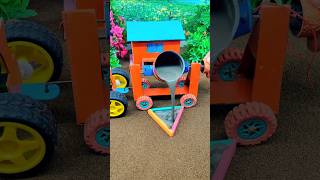 🙀Mini tractor create a cement pillar step by step 🚜🔥DIY construction machine #shorts