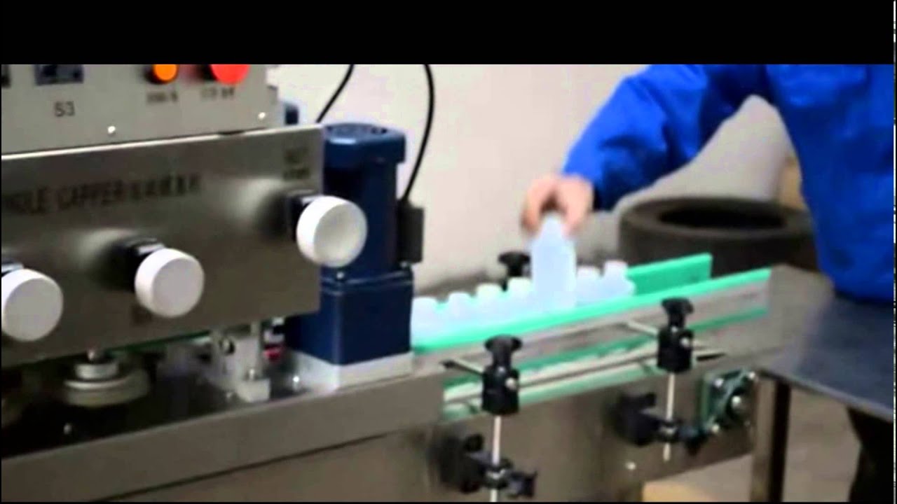 Automatic Screw Capping Machine With Bottle Feeding System - YouTube