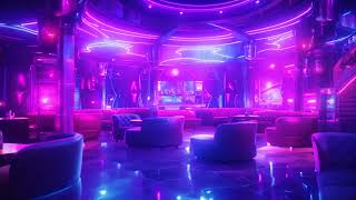 Interior of the night club with neon lights, 3d render, Interior of a night club