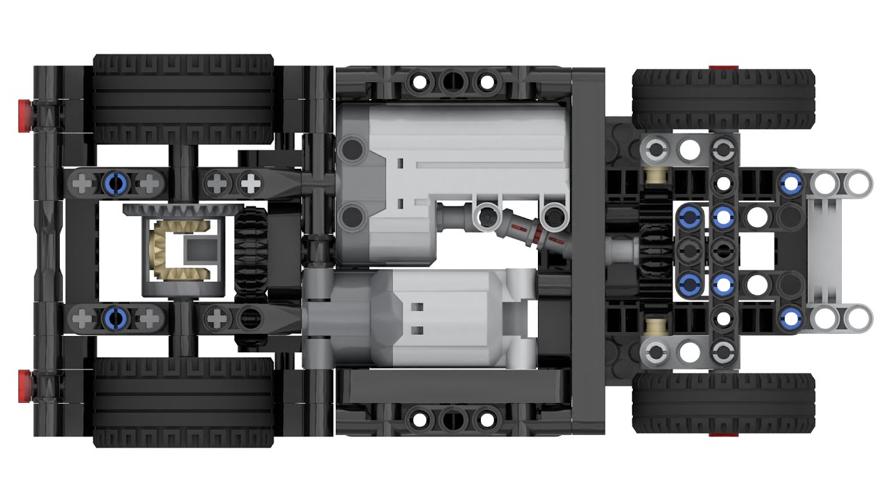 Mini RC Euro Semi Truck Chassis - Power Functions version and use of old differential