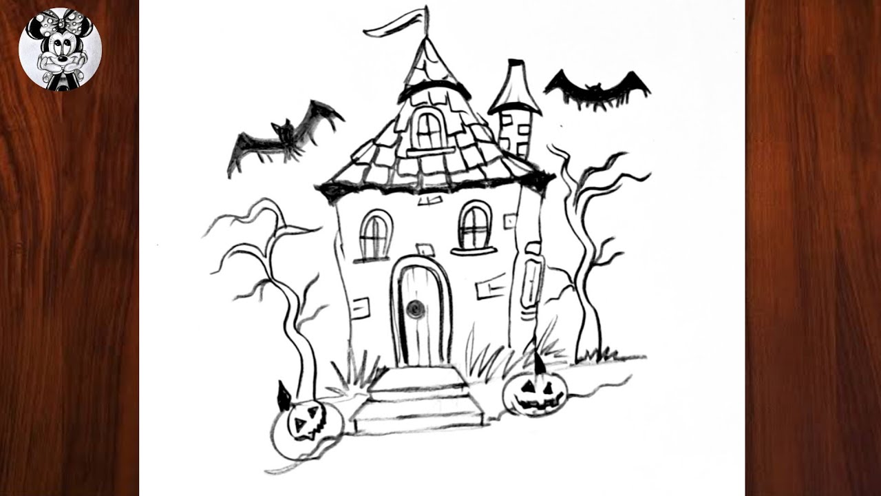 How to draw halloween stuff | Pumpkin 🎃 | Scary halloween drawings | How To Draw Haunted house 