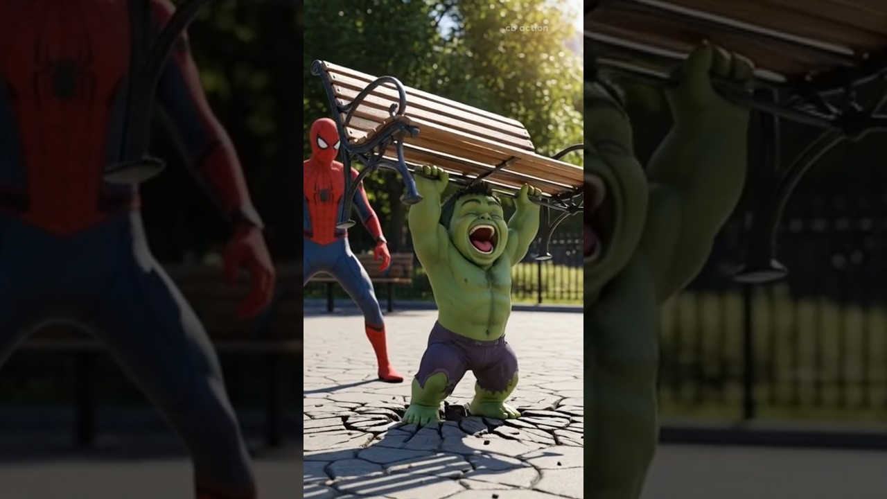 Baby Hulk Meets Spider-Man 😱 | Cute but Super Strong! #shorts