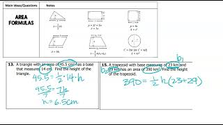 Area of plane figures & composite shapes