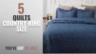 Top 10 Quilts Country King Size [2018]: French Country Quilt Set Coverlet King Size (106"x96")