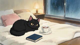 The Little Cat Stayed in Bed With the Rain 🌧️ | Soft Lofi for Rest & Focus | Black Cat Diary screenshot 5
