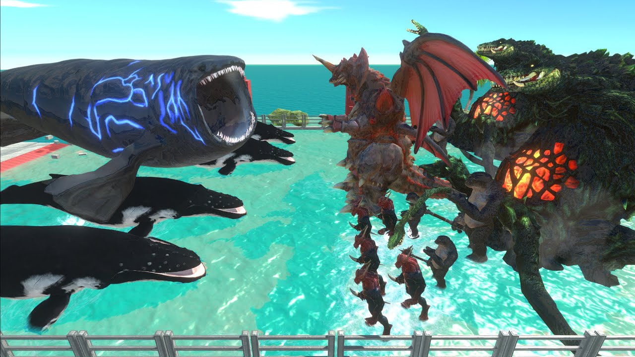 Aquatics Battle - Crazy The Bloop VS Team Biollante - Animal Revolt Battle Simulator