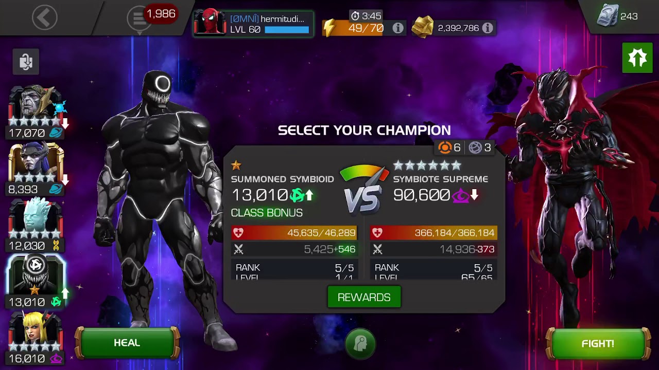 Summoned Symbioid vs. Symbiote Supreme, Twenty-Five Hits, Symbiote Difficulty