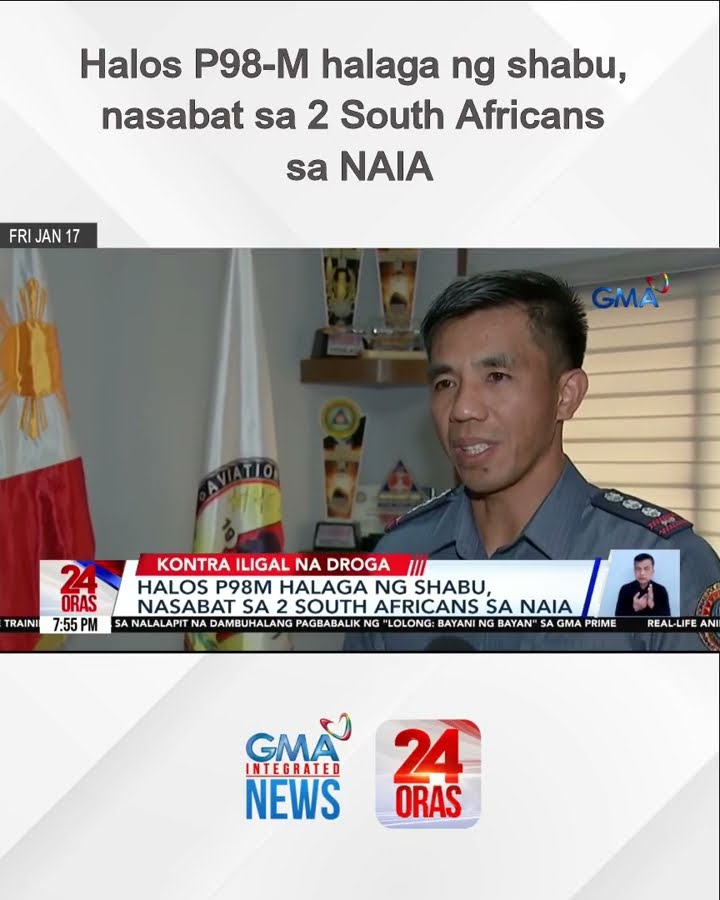 Halos P98-M halaga ng shabu, nasabat sa 2 South Africans sa NAIA | 24 Oras