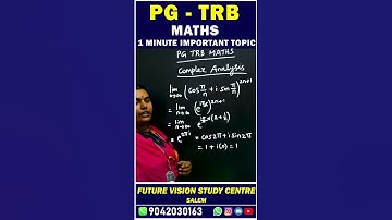 PG TRB - MATHS - 1 MINUTE IMPORTANT TOPICS