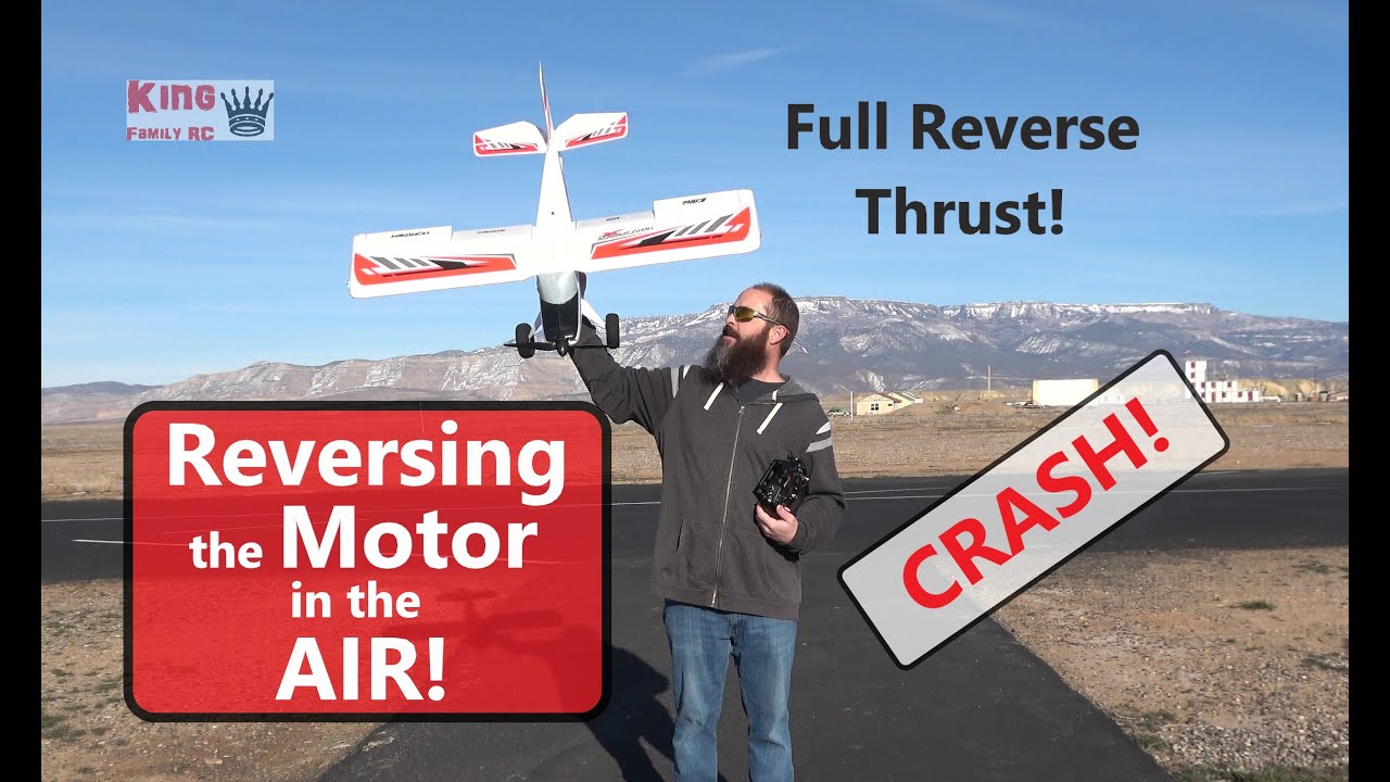 RC Airplane Reversing the Motor in the Air! Plus a Crash!