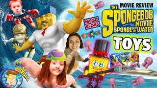 Sky Kids build Toys R Us Exclusive Spongebob Mega Bloks Figures + Sponge Out of Water Movie Review