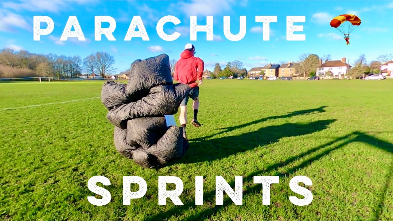 PARACHUTE SPRINTS // 20 x 10 sec all out // running sprints 