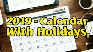 ২০১৯ এর ছুটির ক্যালেন্ডার!/ [ 2019 calendar with holidays.] screenshot 2