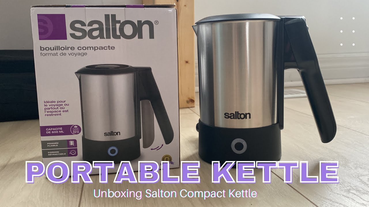 Unboxing Portable Compact Kettle Travel Size Salton great for Travel or