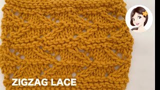 How to Knit Zigzag Lace Stitch | Knitting Stitch Patterns