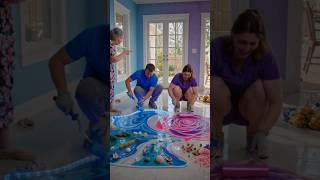 Wave vs Rose Epoxy Floor Transformation | Most Satisfying Luxury Resin Floor Ever