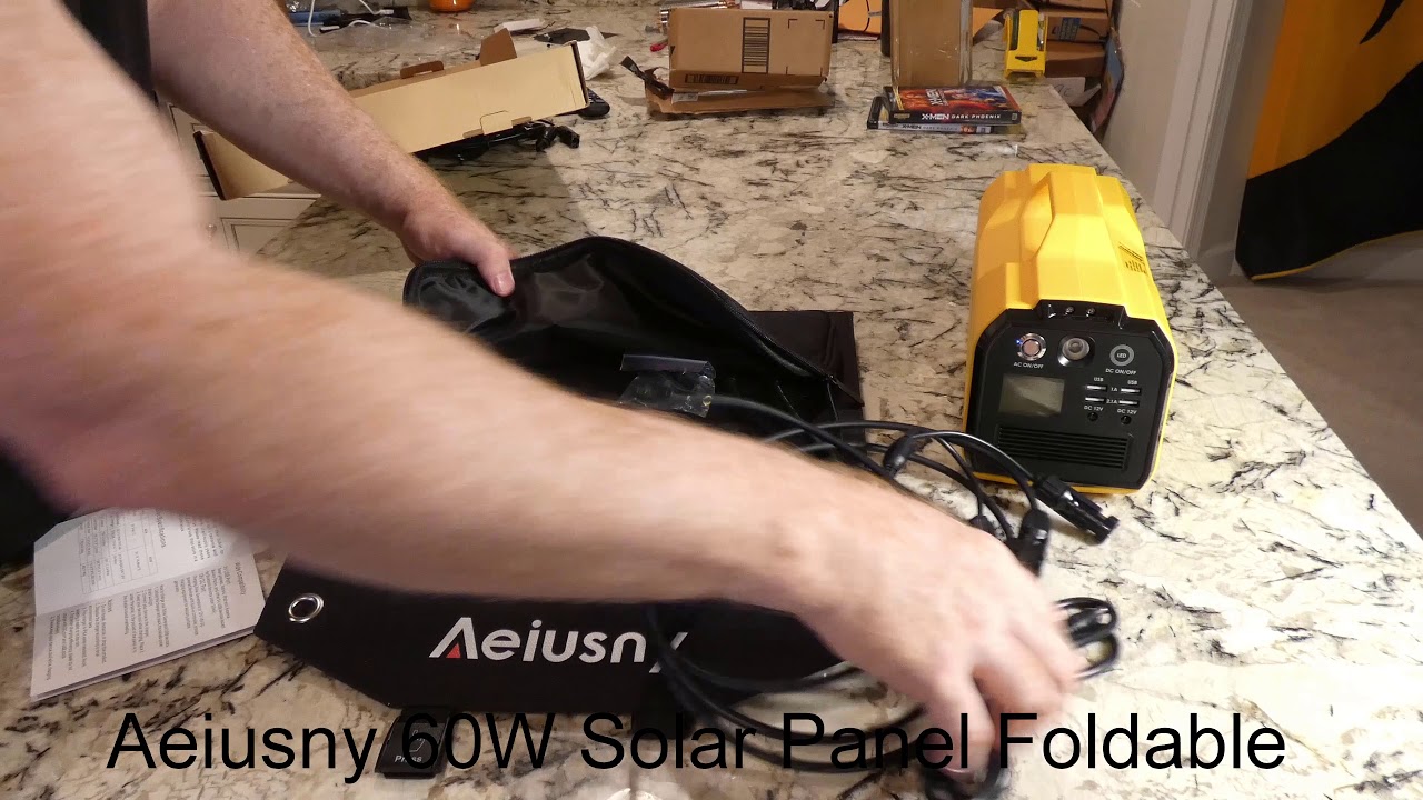 Aeiusny Solar Panel Foldable 60W Portable Solar Charger Unboxing and