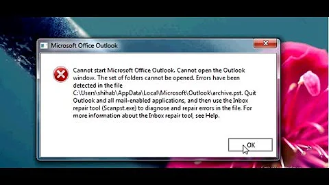 How to fix "Cannot start Microsoft Outlook?. Unable to open Outlook window" error