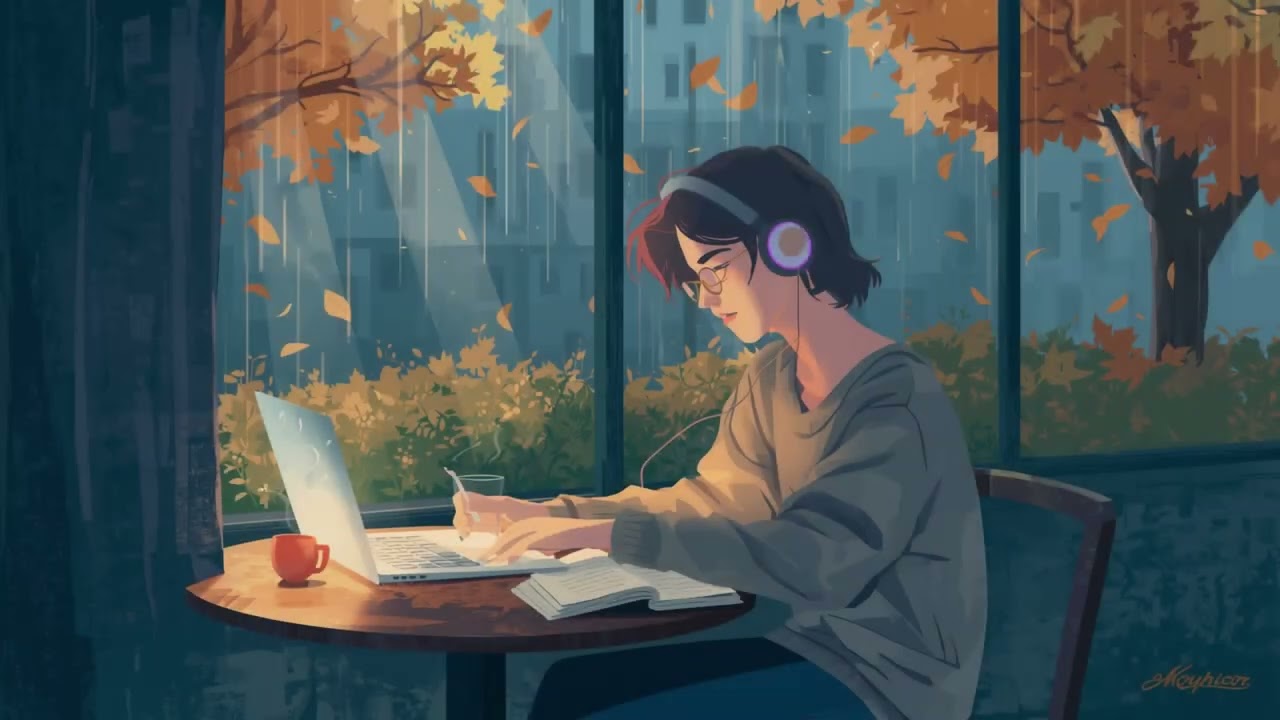 Autumn Rain Café Vibes 🍁 Lofi Beats to Study, Learn and Stay Focused