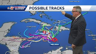 Tropical Storm Melissa is slowing down; uncertain track forecast