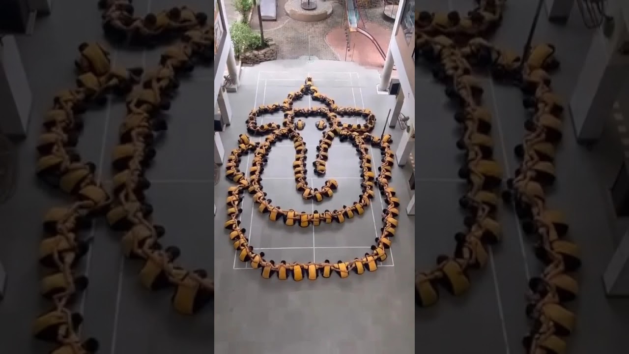 Lord Ganesha 3D Image by school girls group superb video 