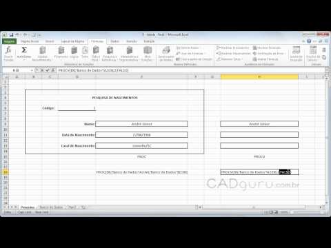 Aula 6.5- Realizando pesquisas com a Função PROCV - Curso Gratuito Excel 2010 - CADguru