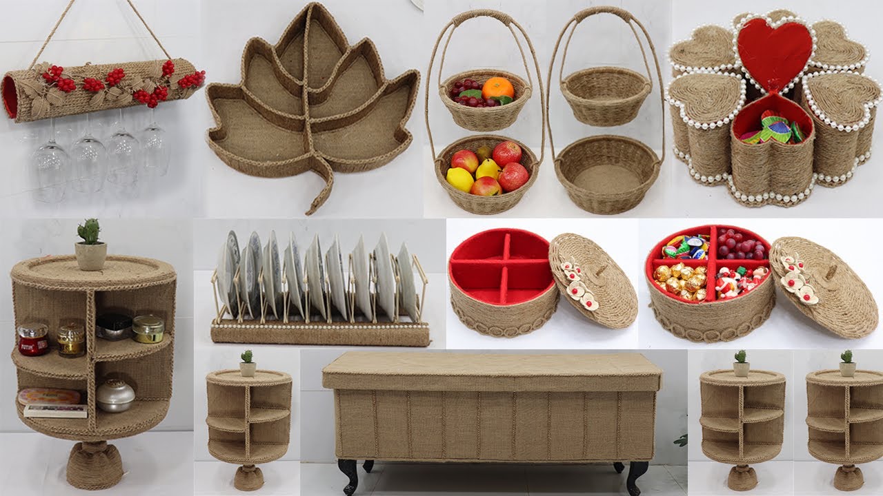 10 Best Out Of Waste Ideas for Space Saving Organizer, Jute Craft Ideas
