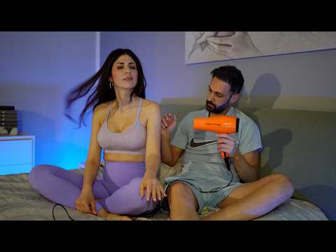 Couple ASMR in Bed – Cozy Cuddles & Hair Dryer Sounds for Deep Sleep