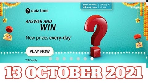 Amazon Quiz Answers Today|Daily Quiz Time| 13 OCTOBER|Amazon Funzone Quiz Time Answers