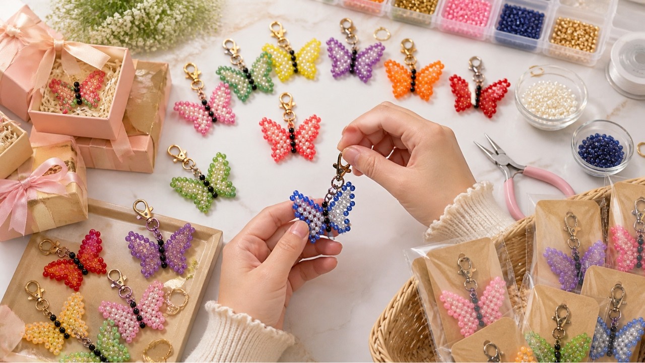 ハンドメイド 蝶のチャーム タッセル付き I Made These Butterfly Charms and They SOLD OUT 😱 | Easy DIY
