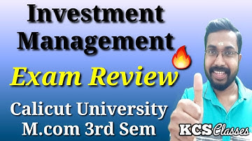Exam Review|Investment Management|Calicut University M.com 3rd Semester