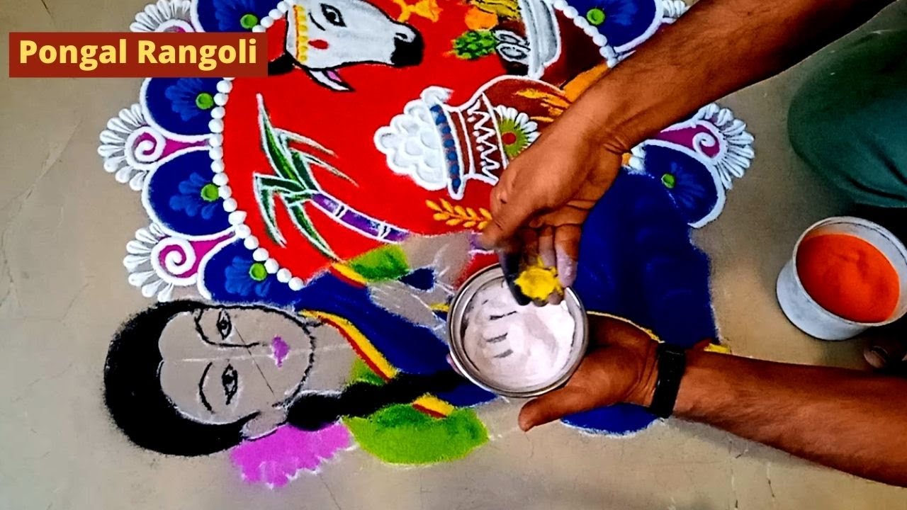 Pongal festival rangoli design 2022 for compitition. - YouTube