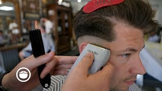 Thick Hair Side-Part Skin Fade