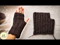 Mitones, guantes sin dedos o manoplas en crochet 🔥 TUTORIAL paso a paso FACIL, todo derechito!