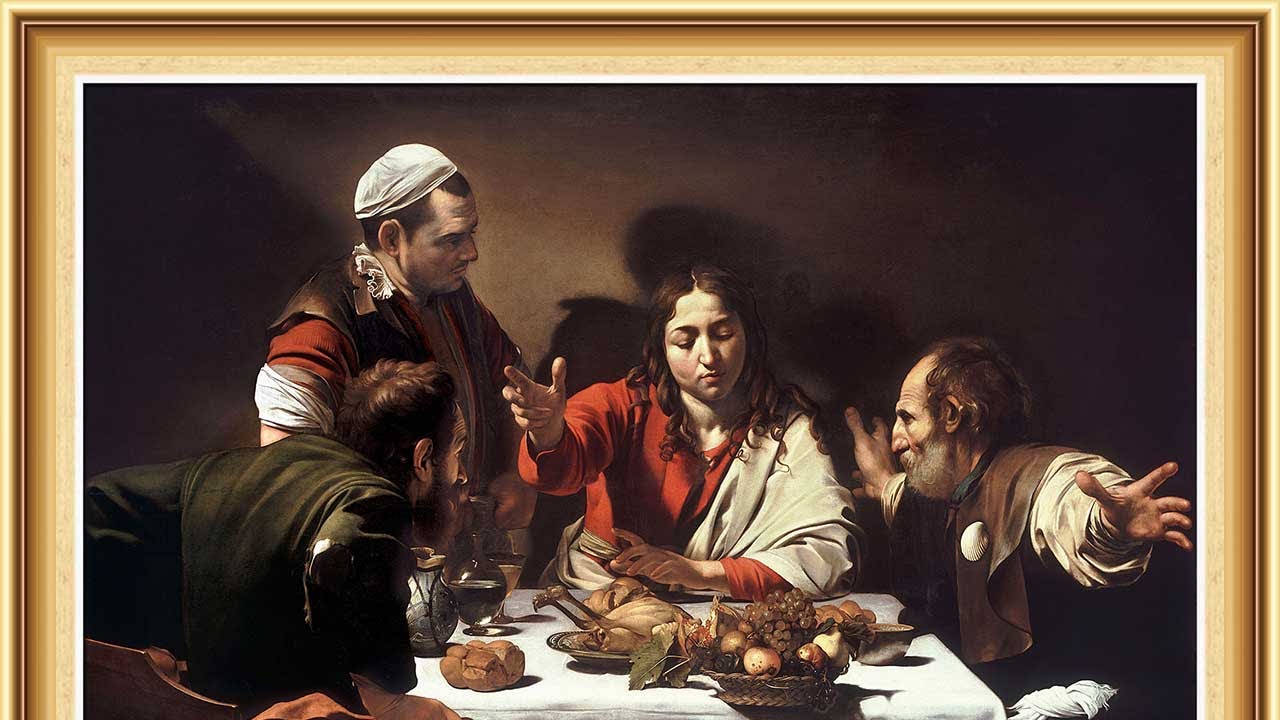 Караваджо ужин в эммаусе картина