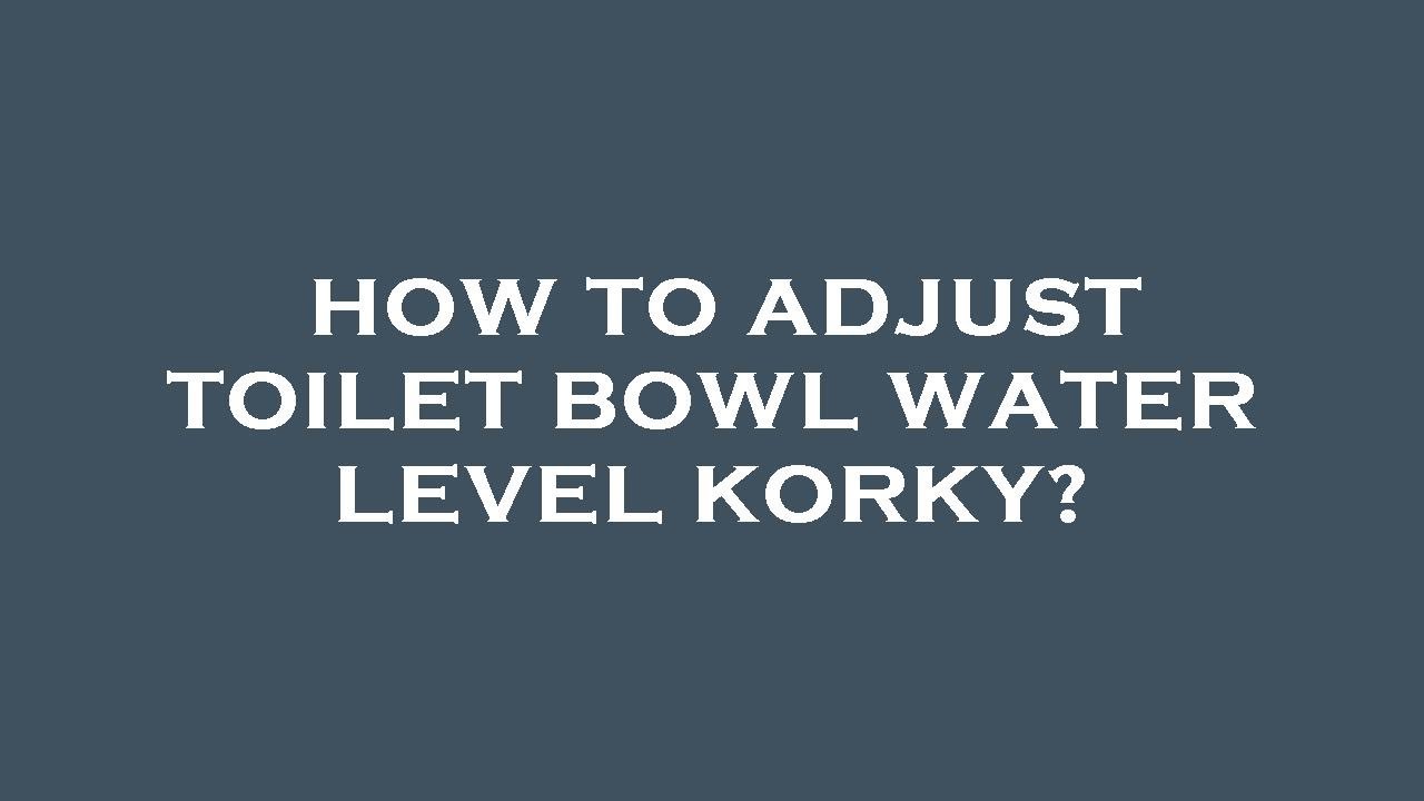 How to adjust toilet bowl water level korky? YouTube