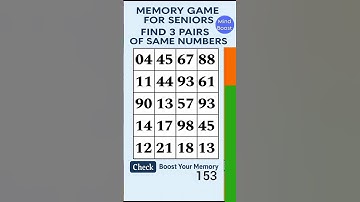Can You Beat This? Senior Brain Exercise: Match The Numbers