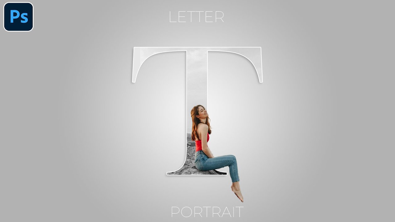 Letter (T) Portrait Design in Photoshop | Tutorial for beginners