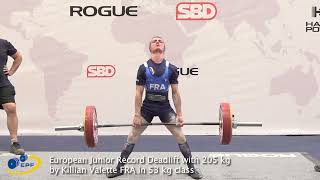 Download Lagu European Jr Record Deadlift with 205 kg and TOTAL with 482.5 kg by Killian Valette FRA in 53kg class MP3