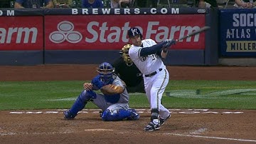 KC@MIL: Lucroy plates Maldonado with double to left